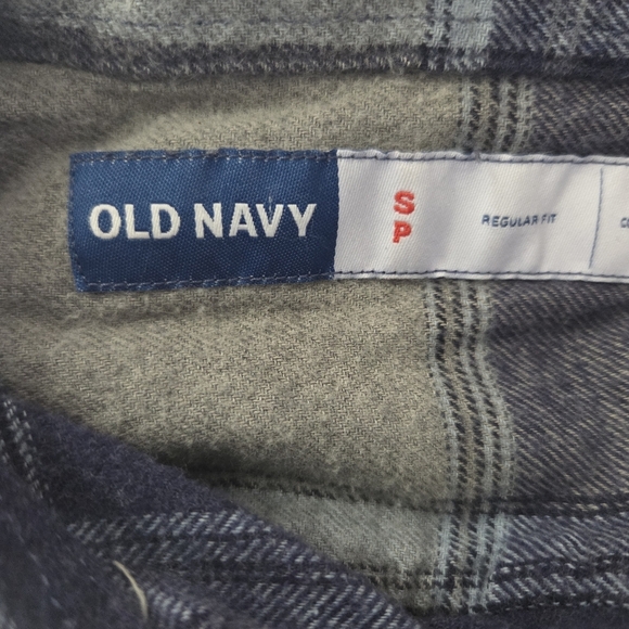 ⭐️Old Navy Mens Blue and Gray Casual Button Down Flannel Shirt Size Small - Picture 5 of 6